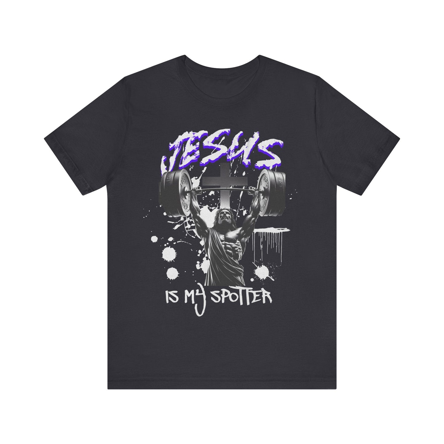Jesus is my spotter T - shirt, gym shirt, jesus shirt, weightlifting, crossfit, personal trainer, strongman, religious shirt, faith, - VICIOUSLY CRUNK MERCH