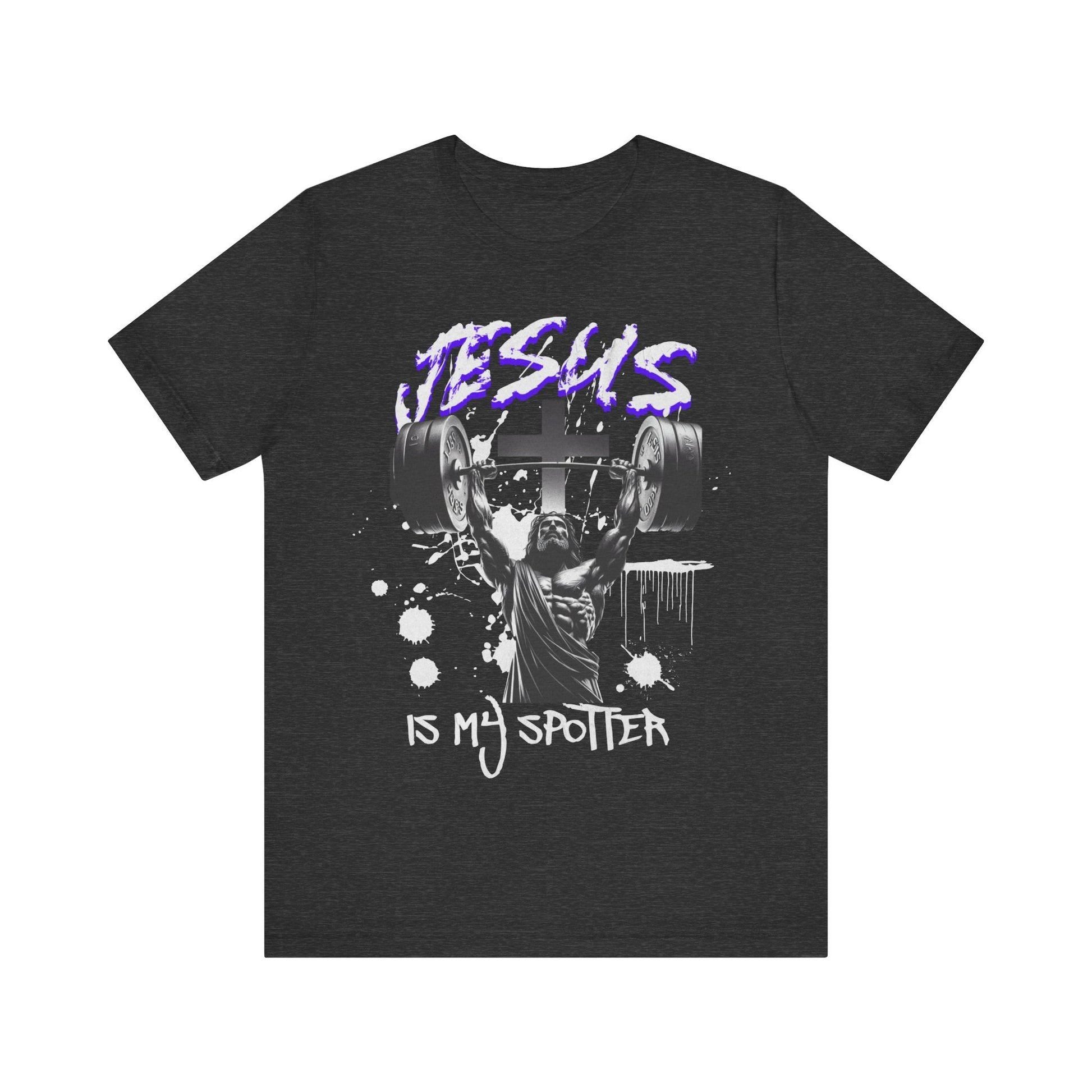 Jesus is my spotter T - shirt, gym shirt, jesus shirt, weightlifting, crossfit, personal trainer, strongman, religious shirt, faith, - VICIOUSLY CRUNK MERCH