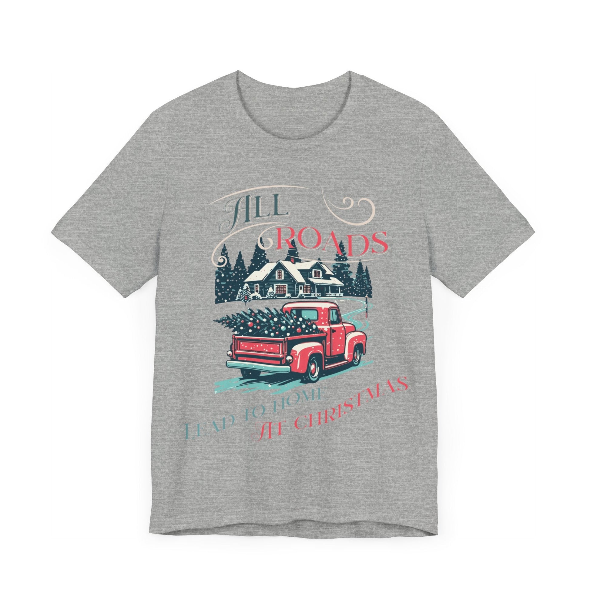 Retro Christmas Shirt, Christmas gift , Women's retro truck Chirstmas, Cute Vintage Santa Shirt, Classic Christmas Shirt, All roads lead - VICIOUSLY CRUNK MERCH