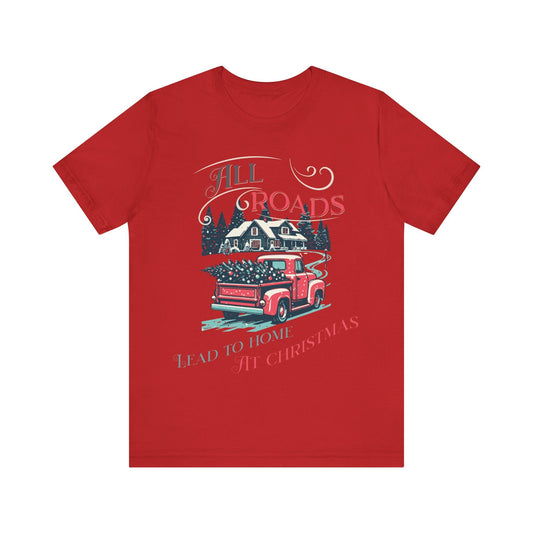 Retro Christmas Shirt, Christmas gift , Women's retro truck Chirstmas, Cute Vintage Santa Shirt, Classic Christmas Shirt, All roads lead - VICIOUSLY CRUNK MERCH