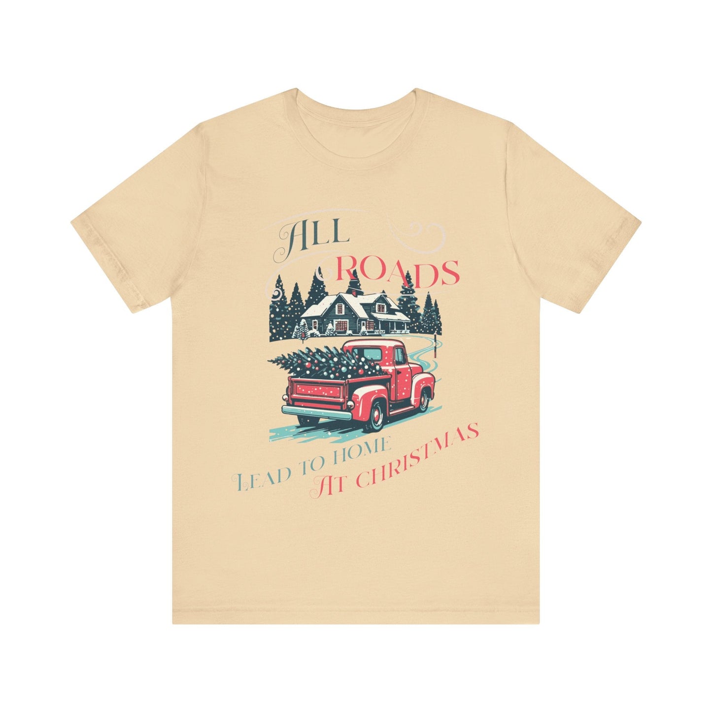 Retro Christmas Shirt, Christmas gift , Women's retro truck Chirstmas, Cute Vintage Santa Shirt, Classic Christmas Shirt, All roads lead - VICIOUSLY CRUNK MERCH