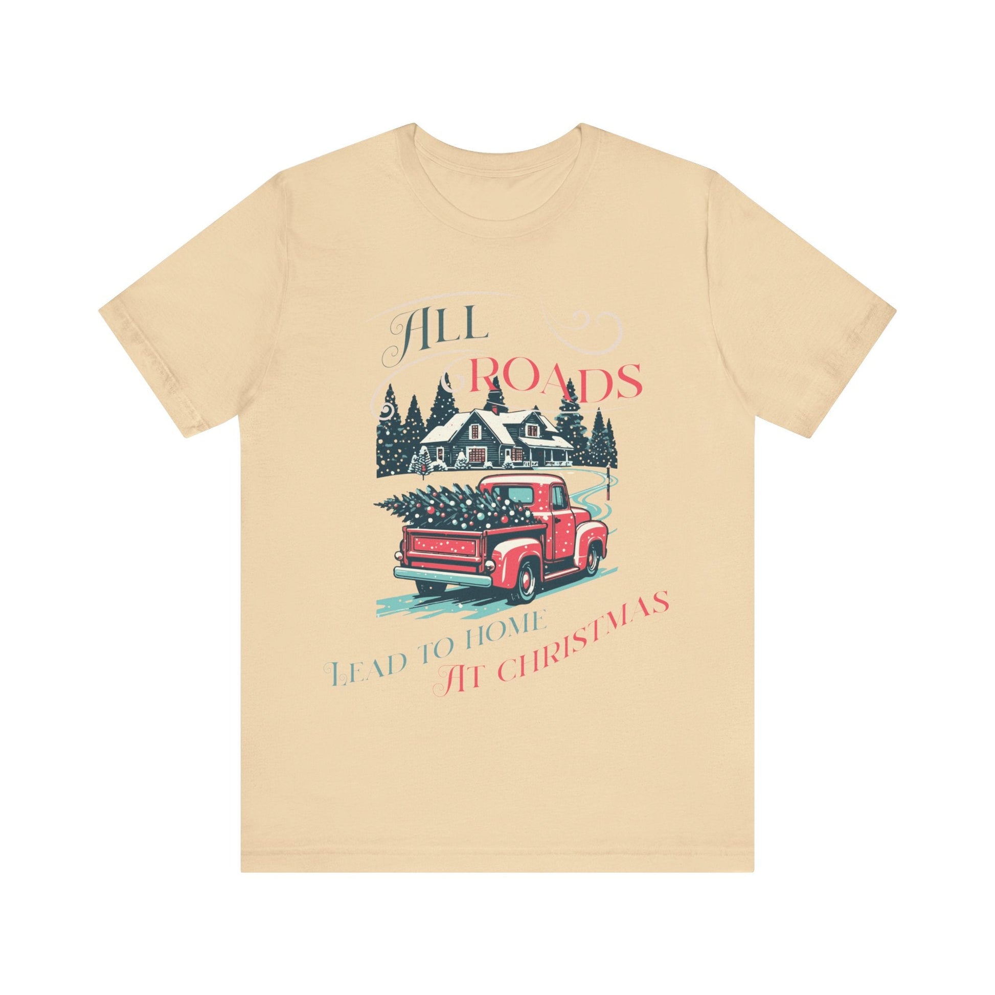 Retro Christmas Shirt, Christmas gift , Women's retro truck Chirstmas, Cute Vintage Santa Shirt, Classic Christmas Shirt, All roads lead - VICIOUSLY CRUNK MERCH