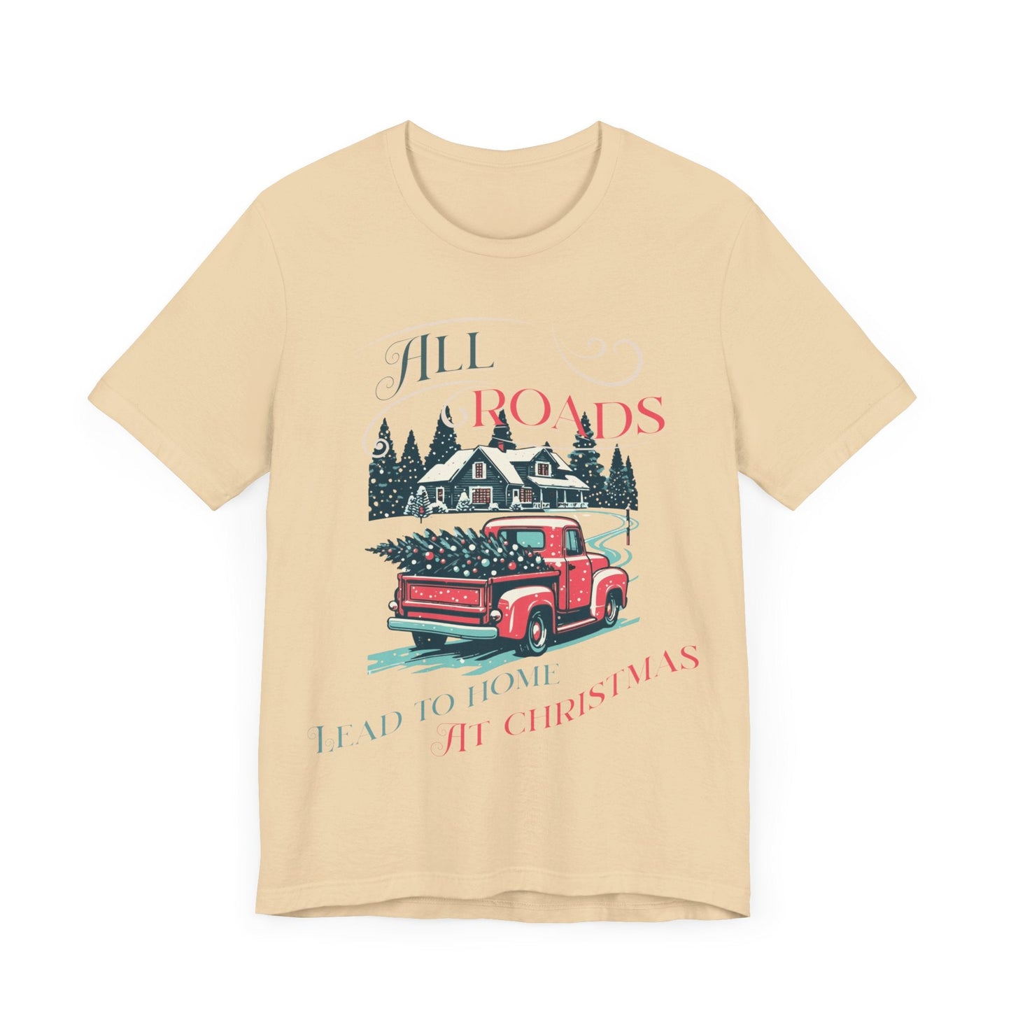 Retro Christmas Shirt, Christmas gift , Women's retro truck Chirstmas, Cute Vintage Santa Shirt, Classic Christmas Shirt, All roads lead - VICIOUSLY CRUNK MERCH
