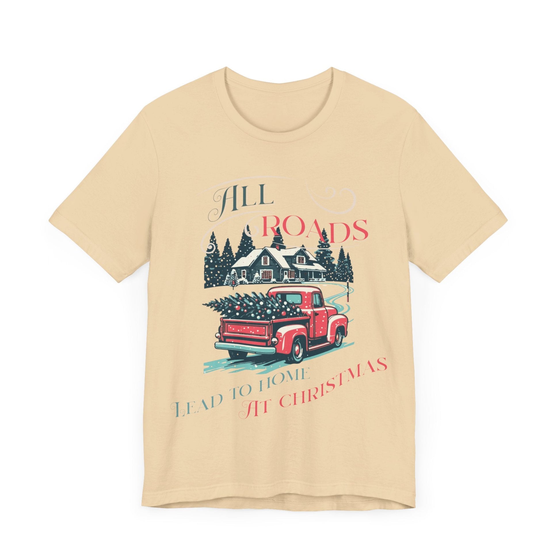 Retro Christmas Shirt, Christmas gift , Women's retro truck Chirstmas, Cute Vintage Santa Shirt, Classic Christmas Shirt, All roads lead - VICIOUSLY CRUNK MERCH