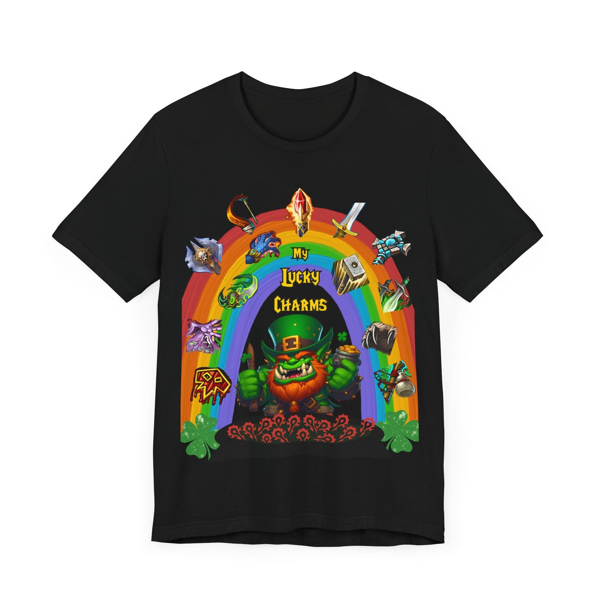 st patricks day gaming shirt, lucky charms shirt, st patricks day graphic tee, gamer, - VICIOUSLY CRUNK MERCH