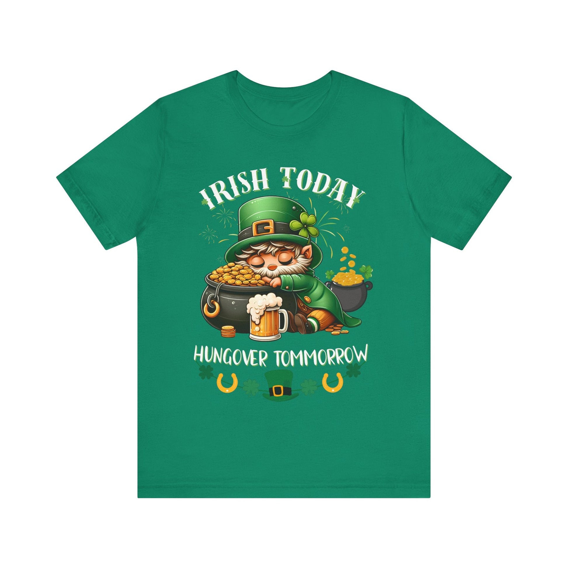 St. patricks day shirt, irish today hungover tomorrow, party shirt, funny st patricks day shirt, funny graphic tee, pot of gold, gift tee - VICIOUSLY CRUNK MERCH