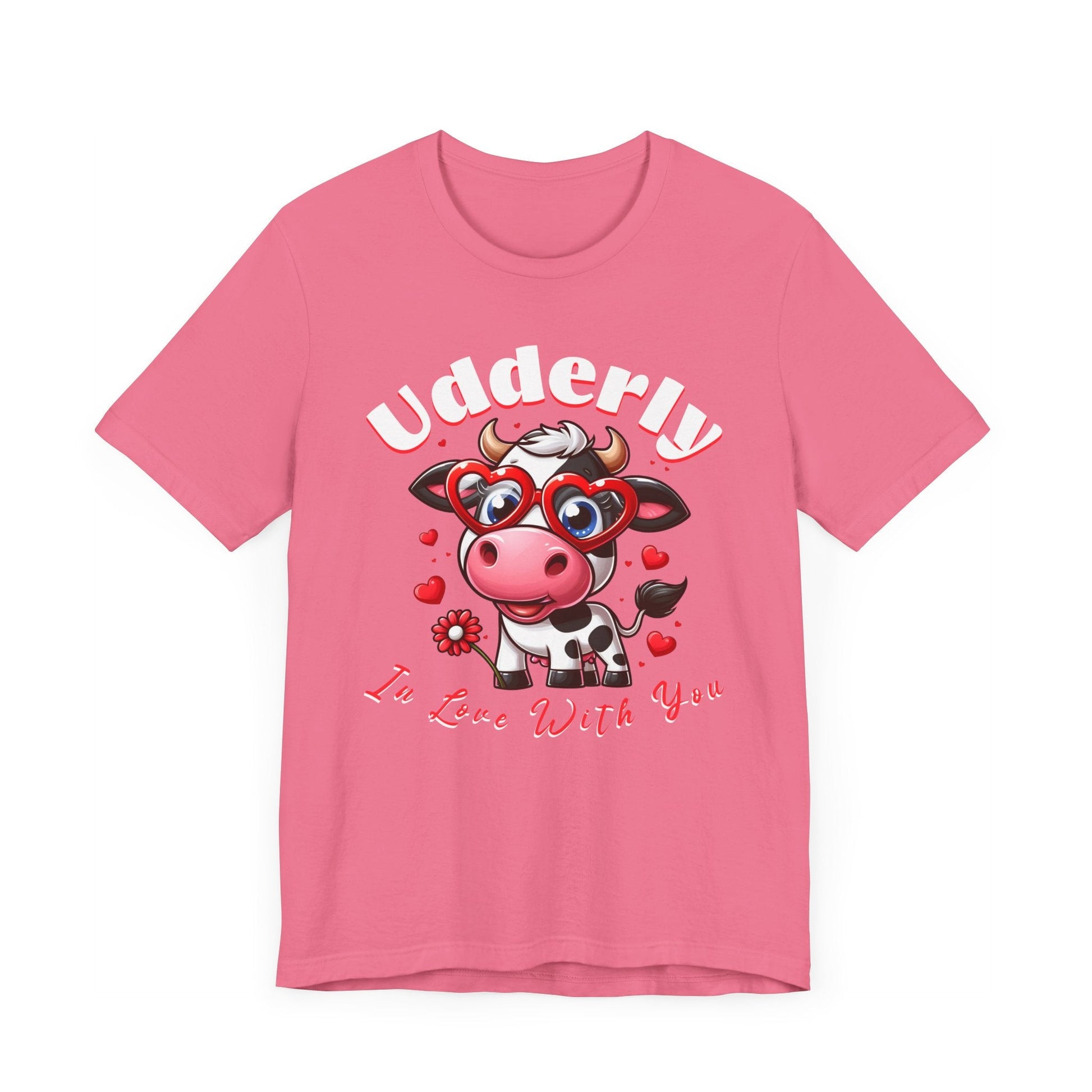 Udderly in love with you, cow shirt, cow valentine shirt, in love shirt, gift for her, gift for him, unisex tee, valentine shirt, funny shir - VICIOUSLY CRUNK MERCH