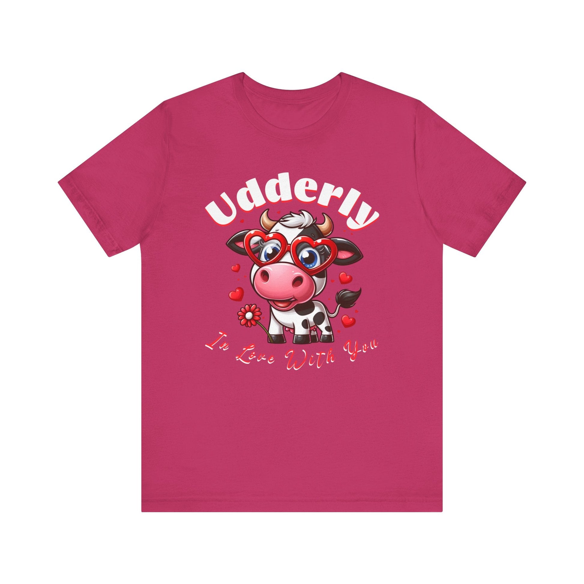 Udderly in love with you, cow shirt, cow valentine shirt, in love shirt, gift for her, gift for him, unisex tee, valentine shirt, funny shir - VICIOUSLY CRUNK MERCH