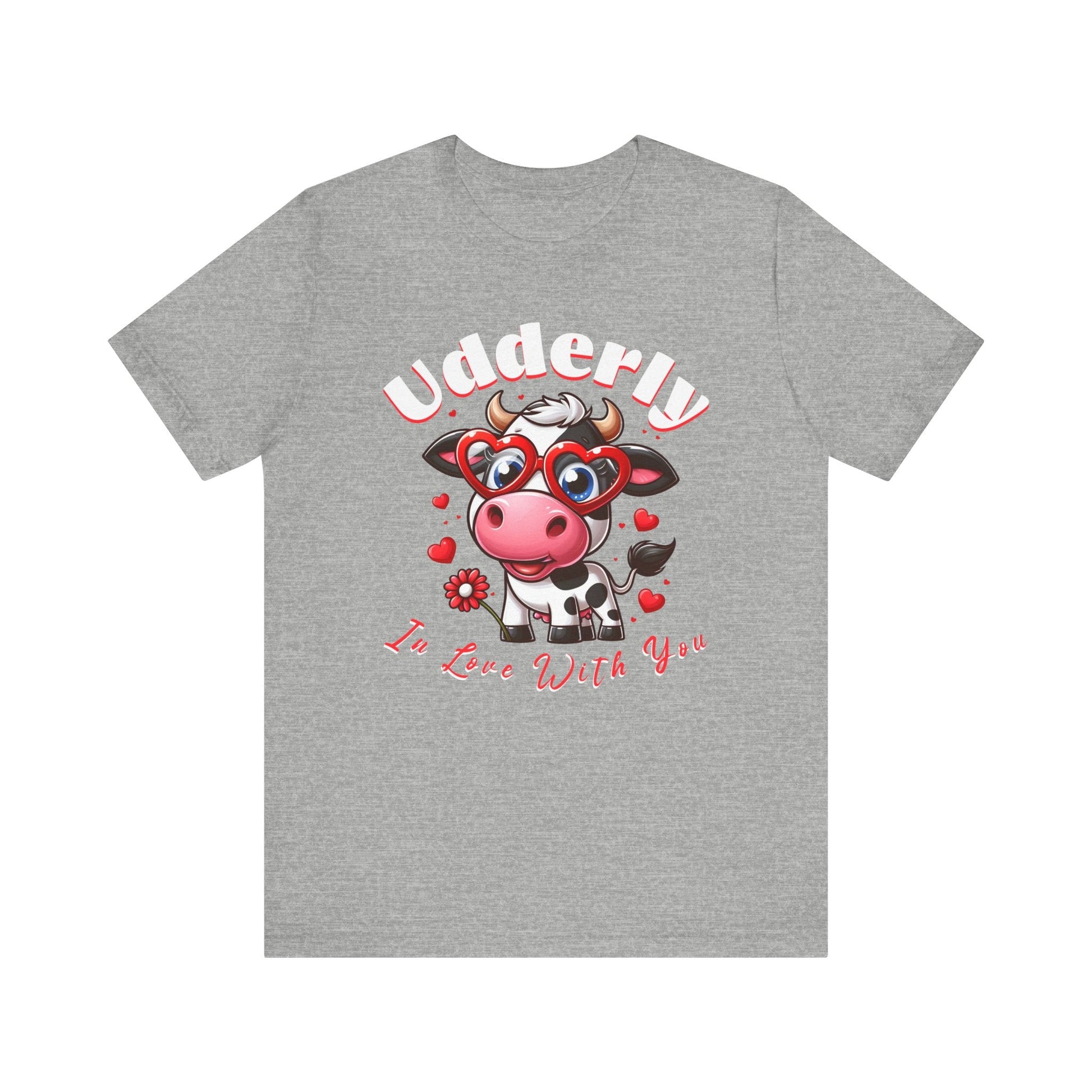 Udderly in love with you, cow shirt, cow valentine shirt, in love shirt, gift for her, gift for him, unisex tee, valentine shirt, funny shir - VICIOUSLY CRUNK MERCH