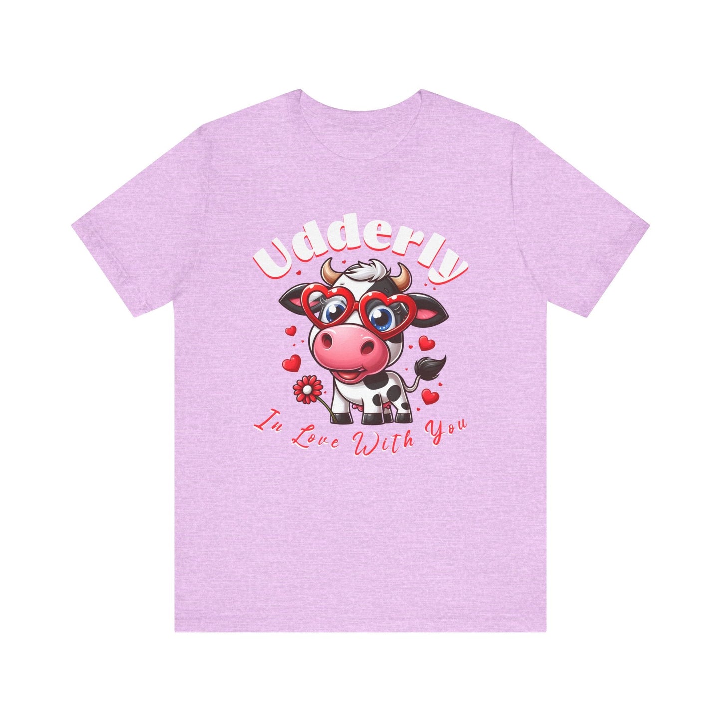 Udderly in love with you, cow shirt, cow valentine shirt, in love shirt, gift for her, gift for him, unisex tee, valentine shirt, funny shir - VICIOUSLY CRUNK MERCH