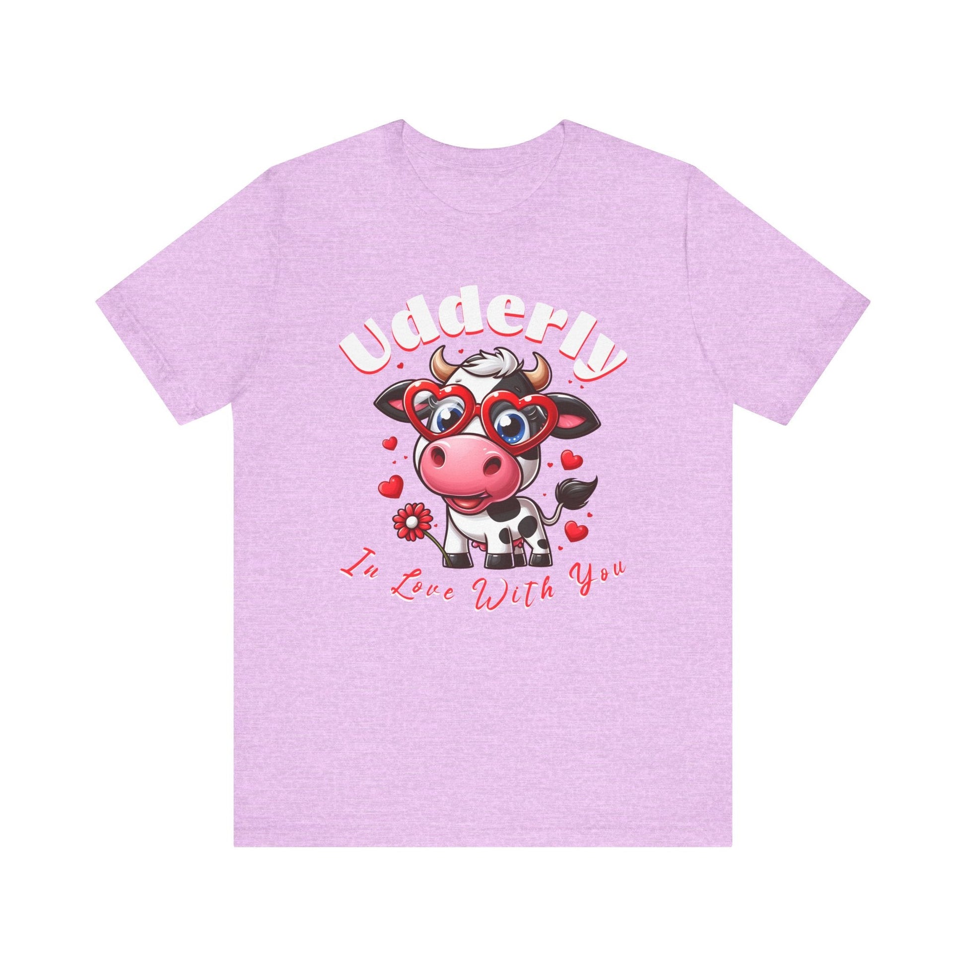 Udderly in love with you, cow shirt, cow valentine shirt, in love shirt, gift for her, gift for him, unisex tee, valentine shirt, funny shir - VICIOUSLY CRUNK MERCH