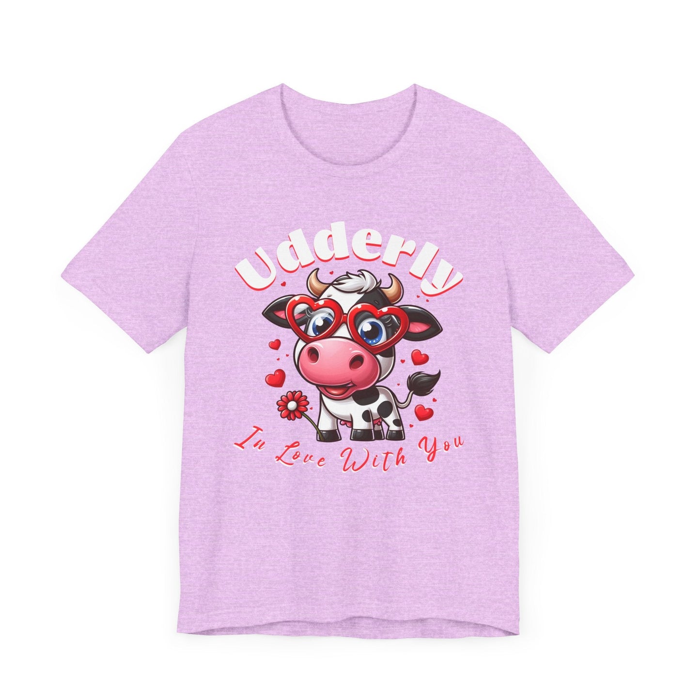 Udderly in love with you, cow shirt, cow valentine shirt, in love shirt, gift for her, gift for him, unisex tee, valentine shirt, funny shir - VICIOUSLY CRUNK MERCH