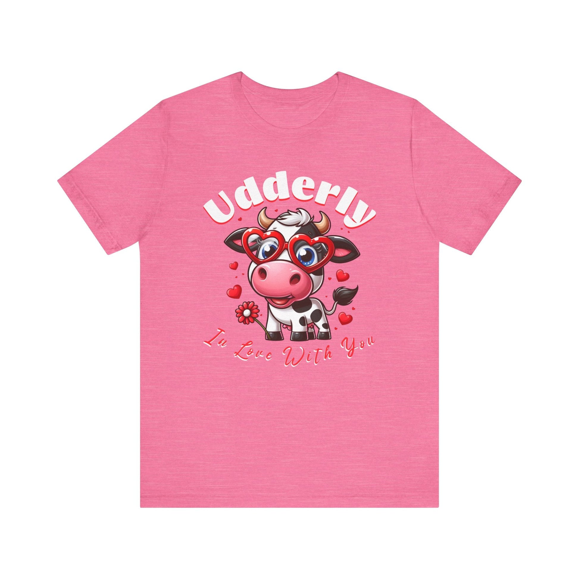 Udderly in love with you, cow shirt, cow valentine shirt, in love shirt, gift for her, gift for him, unisex tee, valentine shirt, funny shir - VICIOUSLY CRUNK MERCH