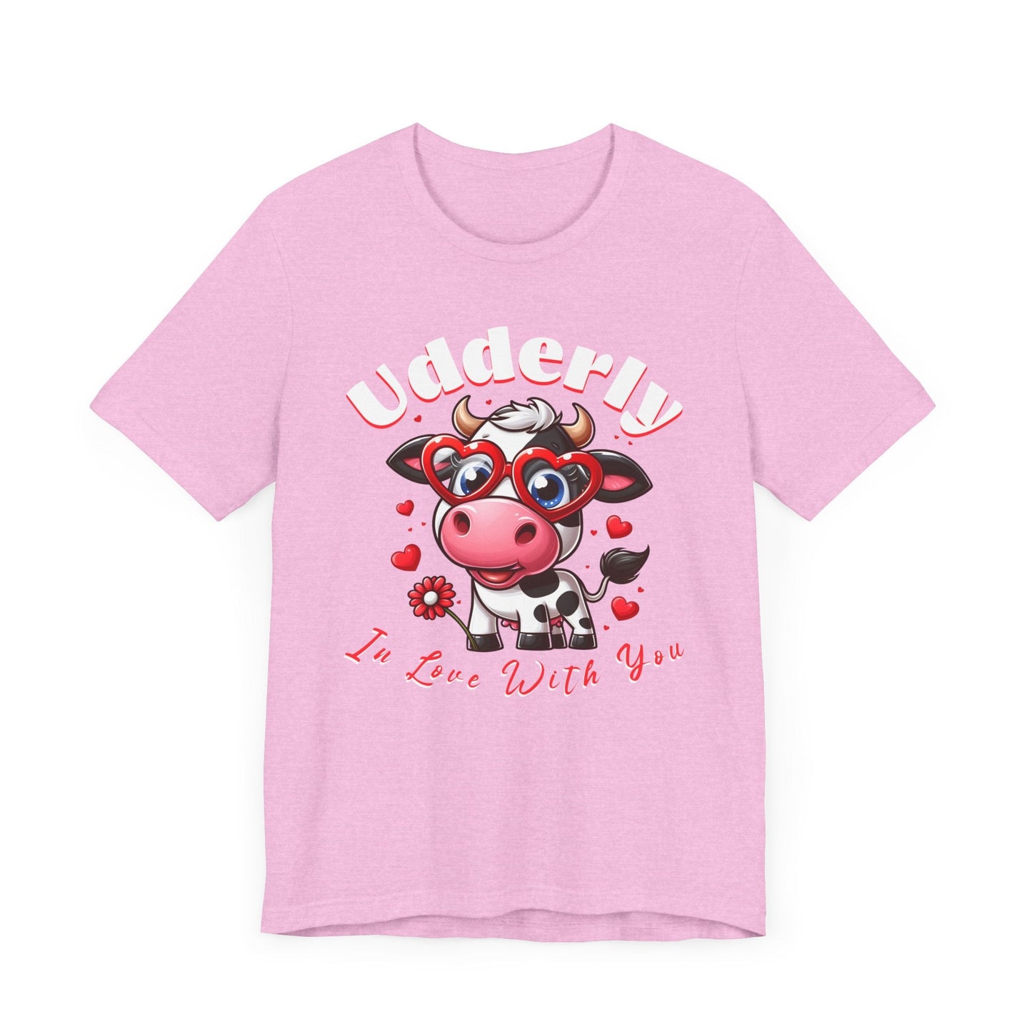 Udderly in love with you, cow shirt, cow valentine shirt, in love shirt, gift for her, gift for him, unisex tee, valentine shirt, funny shir - VICIOUSLY CRUNK MERCH