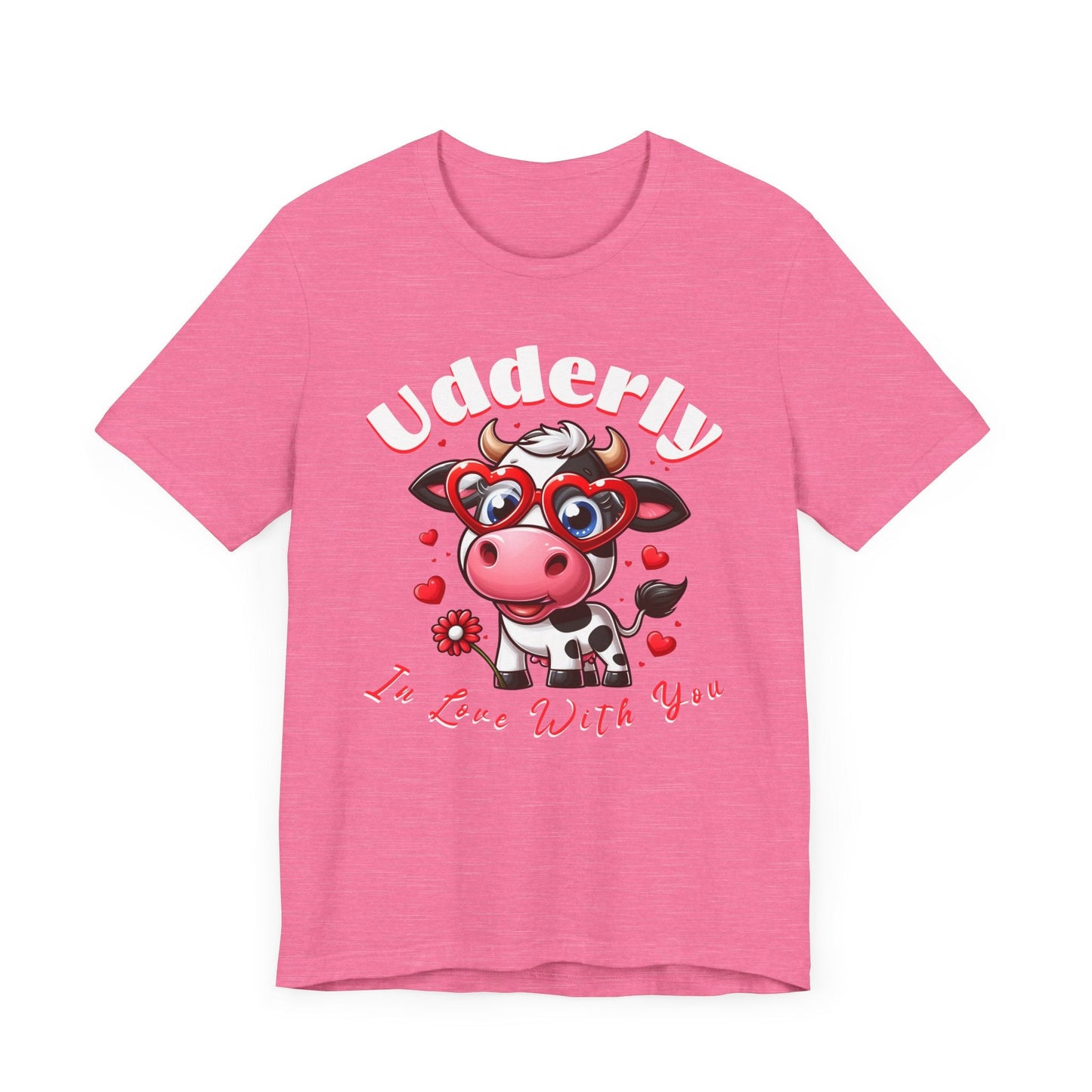Udderly in love with you, cow shirt, cow valentine shirt, in love shirt, gift for her, gift for him, unisex tee, valentine shirt, funny shir - VICIOUSLY CRUNK MERCH