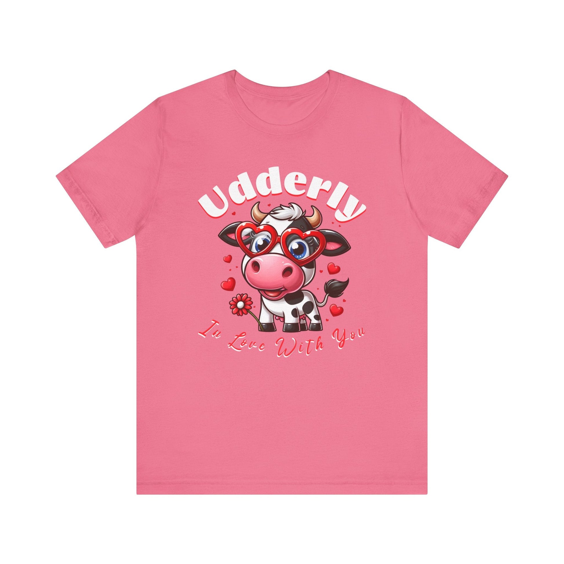 Udderly in love with you, cow shirt, cow valentine shirt, in love shirt, gift for her, gift for him, unisex tee, valentine shirt, funny shir - VICIOUSLY CRUNK MERCH