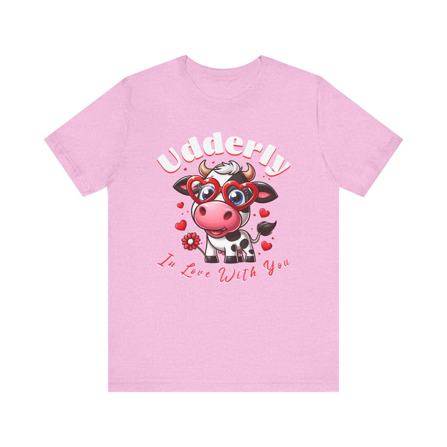 Udderly in love with you, cow shirt, cow valentine shirt, in love shirt, gift for her, gift for him, unisex tee, valentine shirt, funny shir - VICIOUSLY CRUNK MERCH