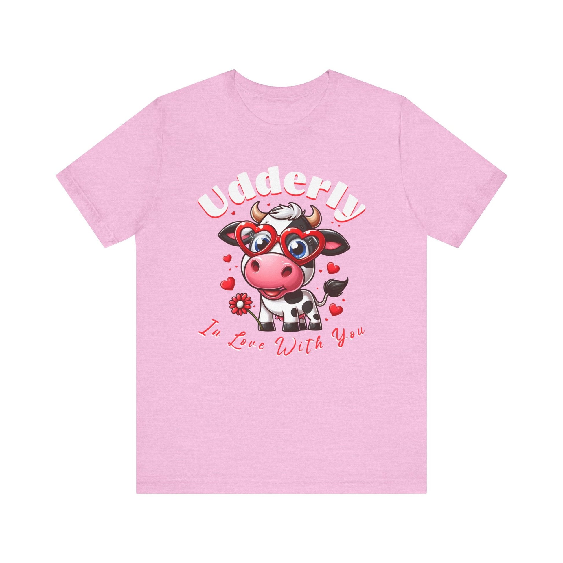 Udderly in love with you, cow shirt, cow valentine shirt, in love shirt, gift for her, gift for him, unisex tee, valentine shirt, funny shir - VICIOUSLY CRUNK MERCH