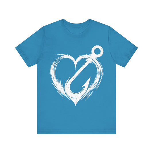 Unisex fishing shirt, love fishing, cool fishing shirt, fisher girl, love, hooked on fishing, gift for fisherman, gift for her, - VICIOUSLY CRUNK MERCH