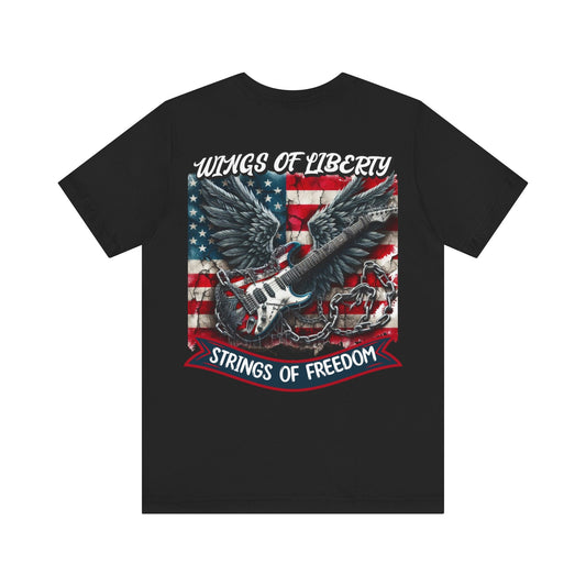 Wings of liberty, strings of freedom, Independence Day Tee, 4th July Shirt, crunk shirt, guitar shirt, liberty shirt, - VICIOUSLY CRUNK MERCH