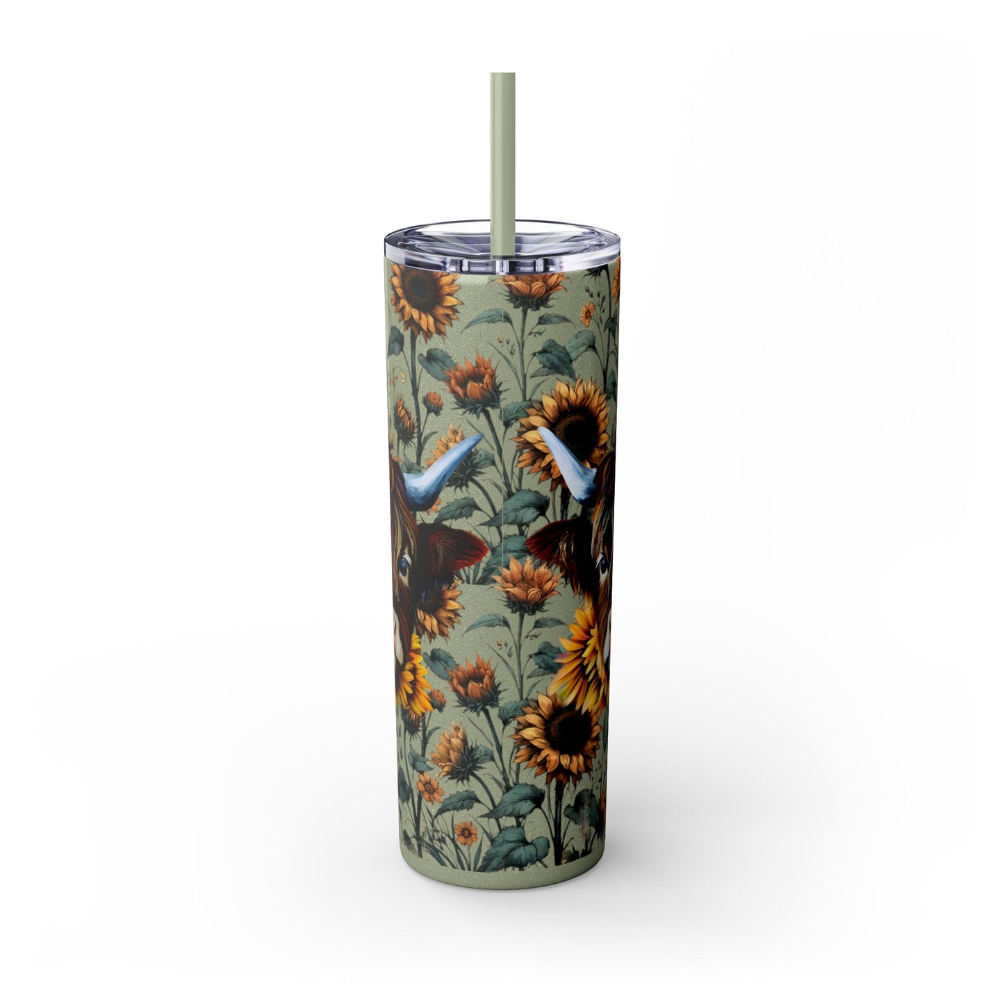 Tumbler Cup - Highland Cow and Sunflowers Design