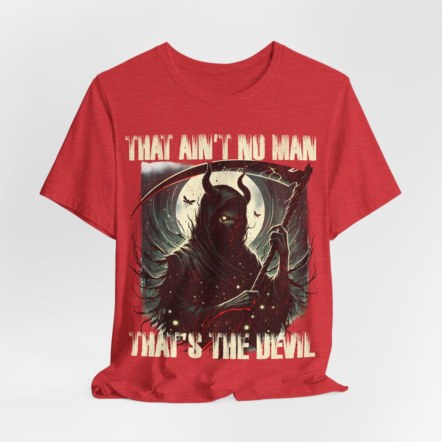 That ain't no man that's the devil, Music Album Art Tee, Scythe Devil Tee, Graphic Print Tee, Alternative Tee