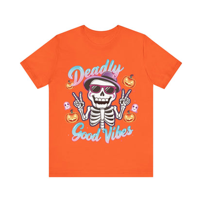 Halloween Skeleton Peace Sign Tee