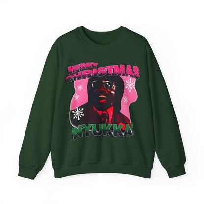 Christmas Nyukka Crewneck Sweatshirt — "Merry Christmas" from Pinky Nyukka