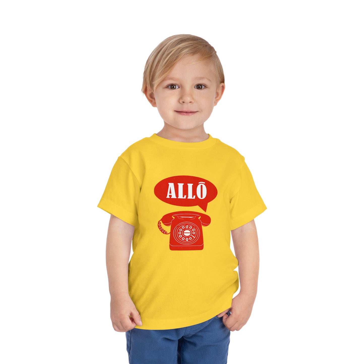 Cute Toddler Short Sleeve Tee- Retro Telephone