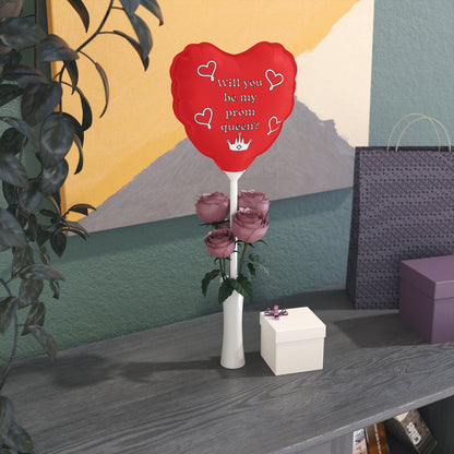 Will you be my prom queen? Red Balloon (Round and Heart-shaped), 6"