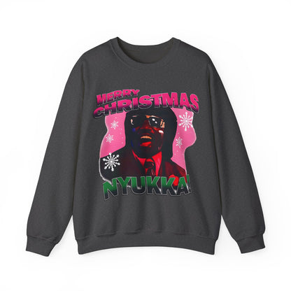 Christmas Nyukka Crewneck Sweatshirt — "Merry Christmas" from Pinky Nyukka