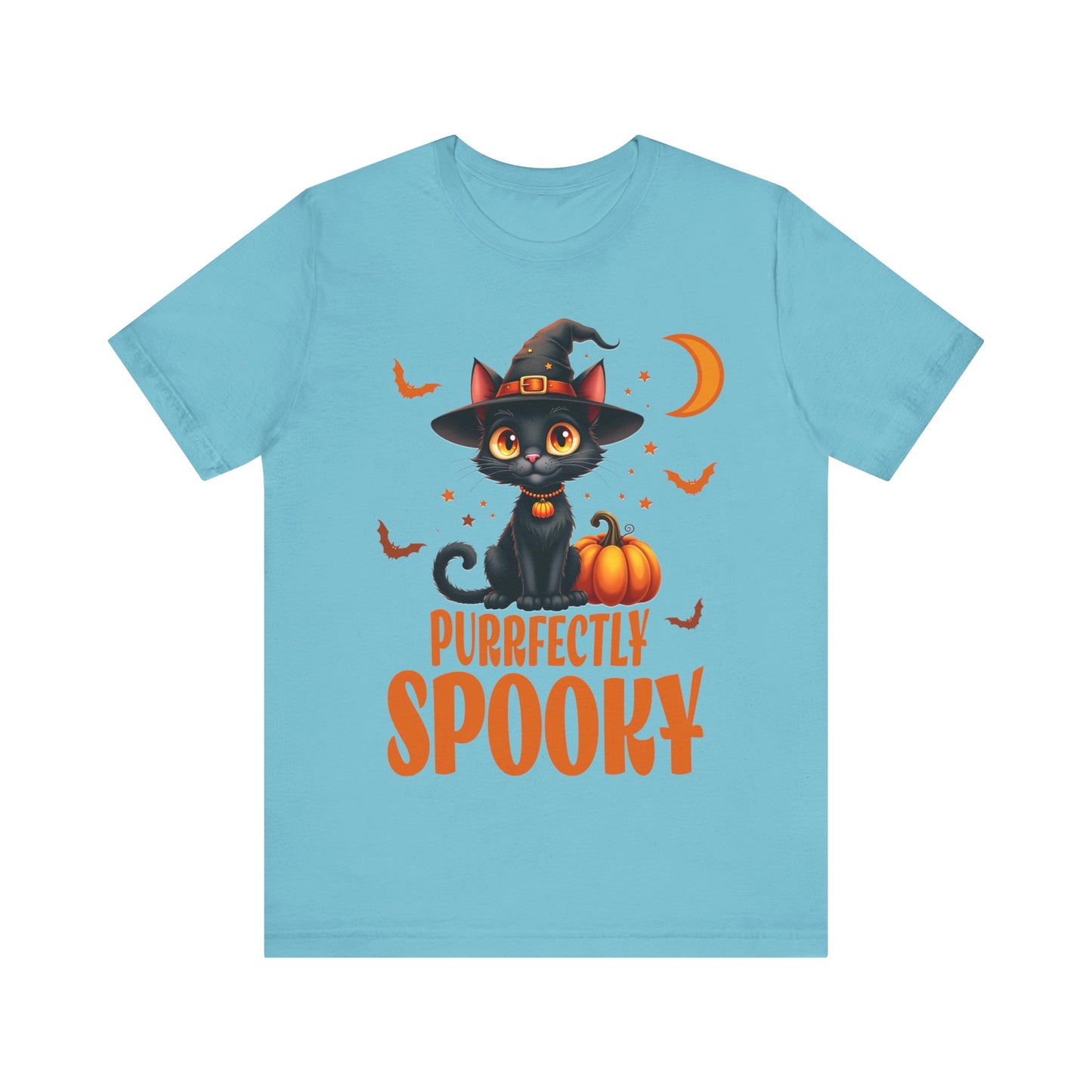 Cute halloween tee, Purrfectly spooky- Short Sleeve Tee