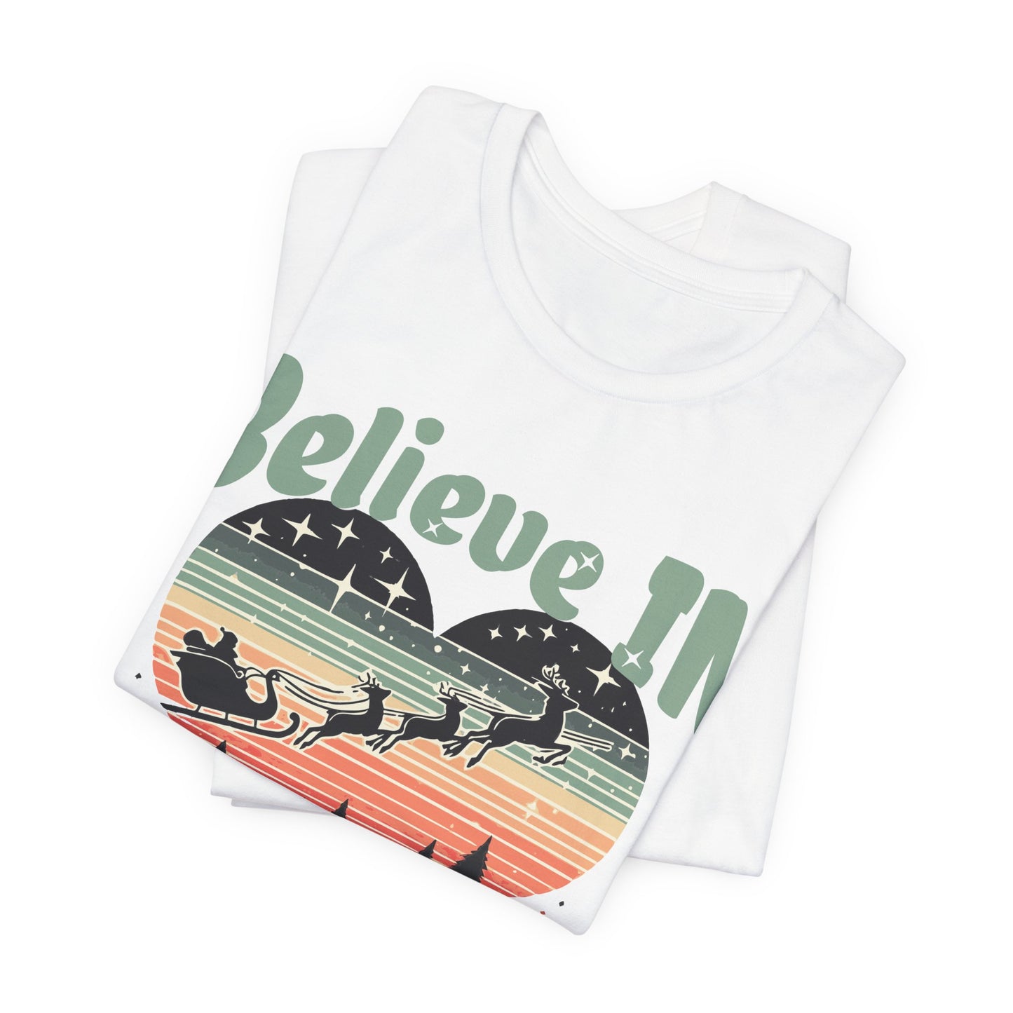 Christmas Shirt, Santa T-Shirt, Santa Believe, Christmas Gifts, Santa Graphic Tees, Express Delivery, Xmas Womens Clothing, Holiday T Shirts