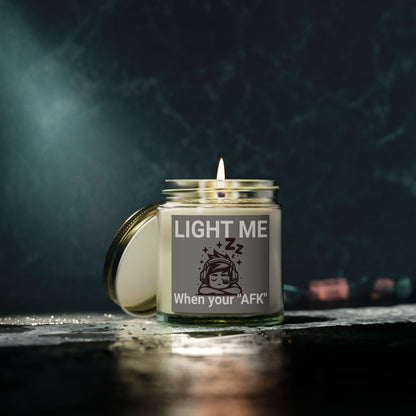 Light me when your afk- Scented Candle, 4oz-9oz- Apricot wax