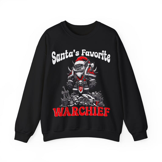 Christmas Gaming Sweatshirt - Santa's Favorite Warchief, WoW Orc Santa, wow game, santa shirt,  Holiday Gift Idea