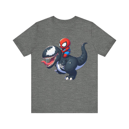 Baby Spidey Riding a Venom Dino- T-Shirt