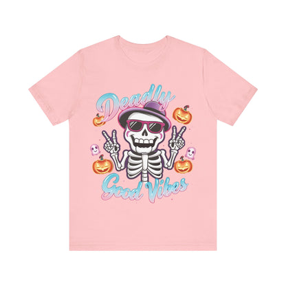 Halloween Skeleton Peace Sign Tee