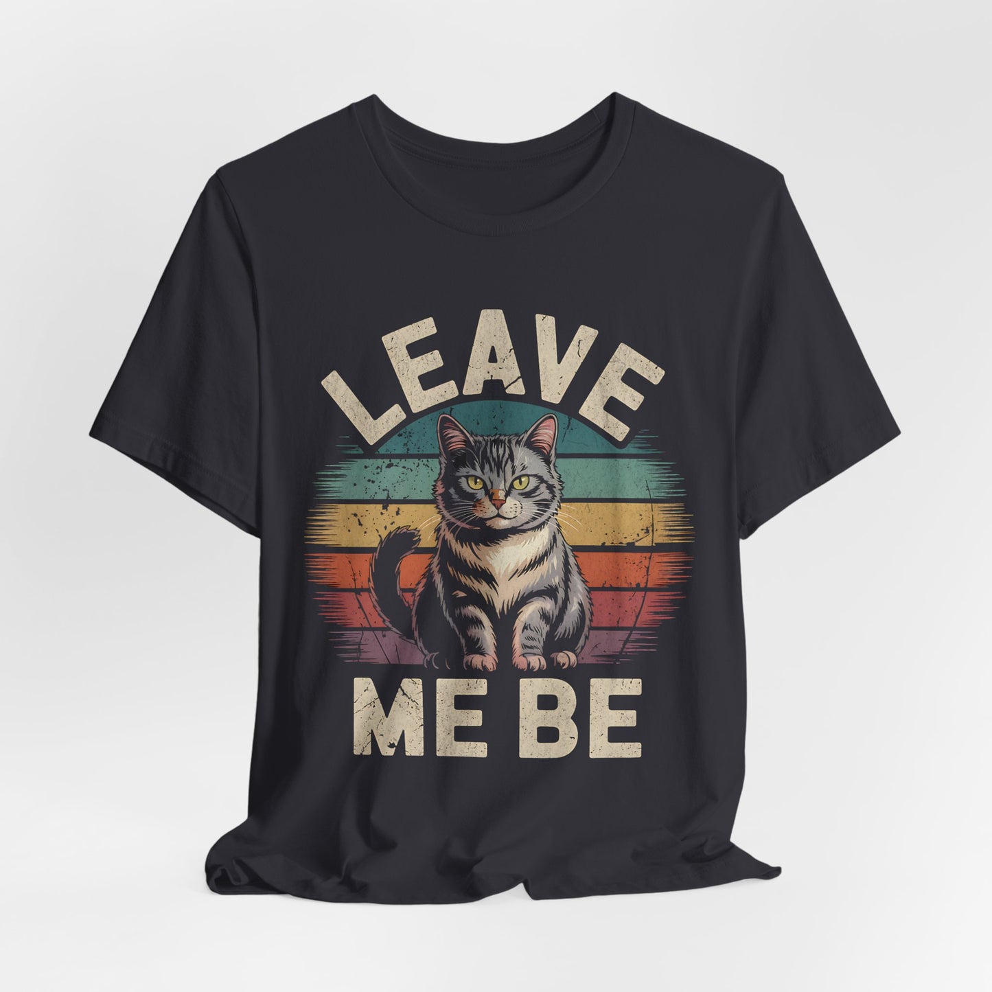 Vintage Sunset Cat T-Shirt, Leave Me Bro Graphic Tee, Funny Animal Lover Gift, Retro Kitty Top, Cool Short Sleeve Shirt