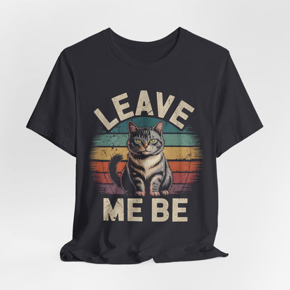 Vintage Sunset Cat T-Shirt, Leave Me Bro Graphic Tee, Funny Animal Lover Gift, Retro Kitty Top, Cool Short Sleeve Shirt