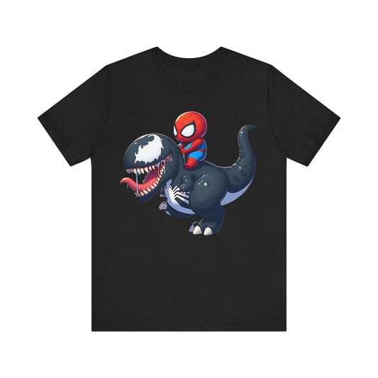 Baby Spidey Riding a Venom Dino- T-Shirt