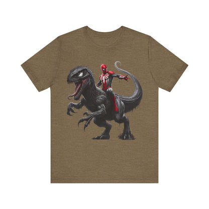 Spiderman Riding  Dinosaur- T-Shirt