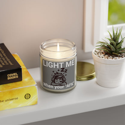 Light me when your afk- Scented Candle, 4oz-9oz- Apricot wax