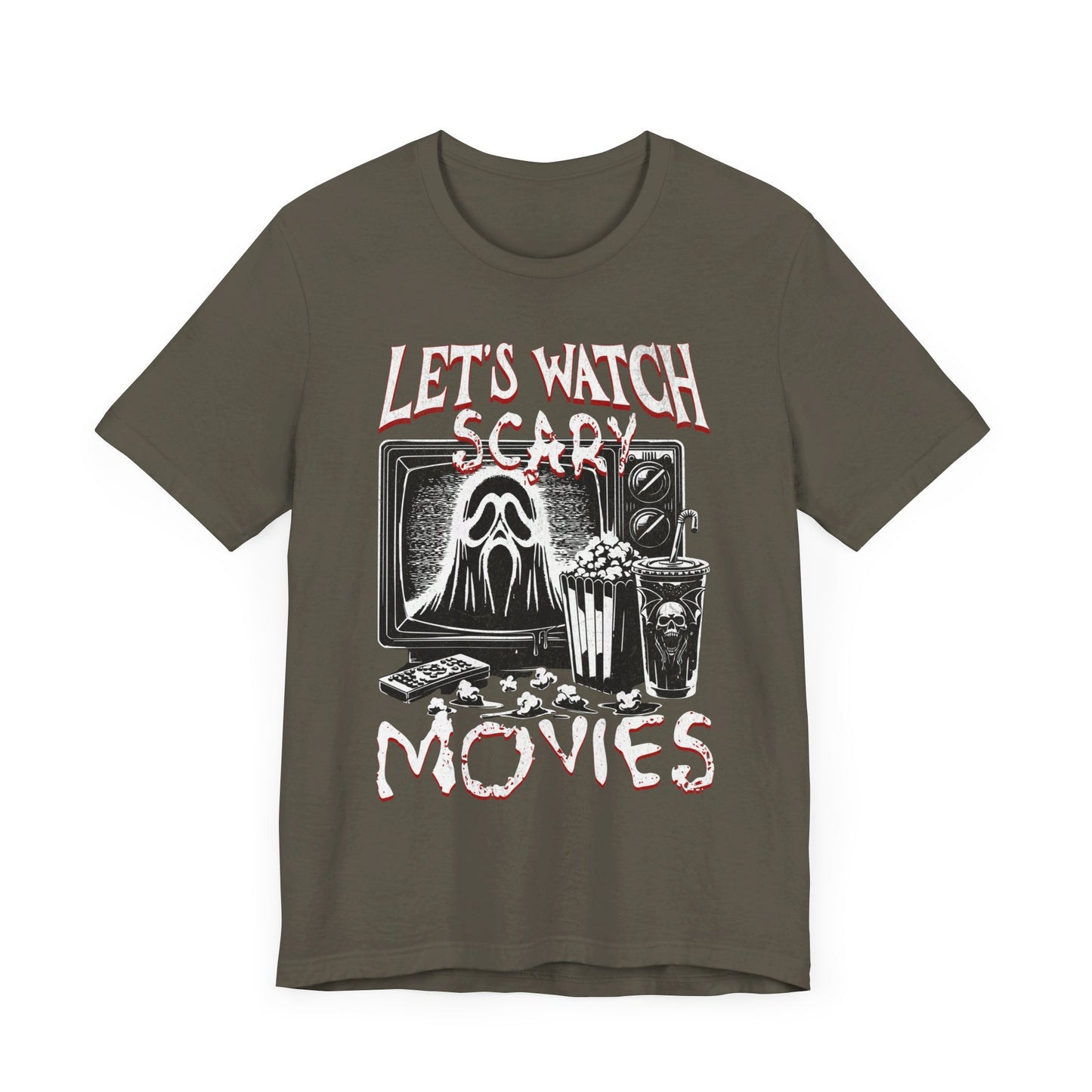 Halloween Tee, Let's watch scary movies- Short Sleeve Tee