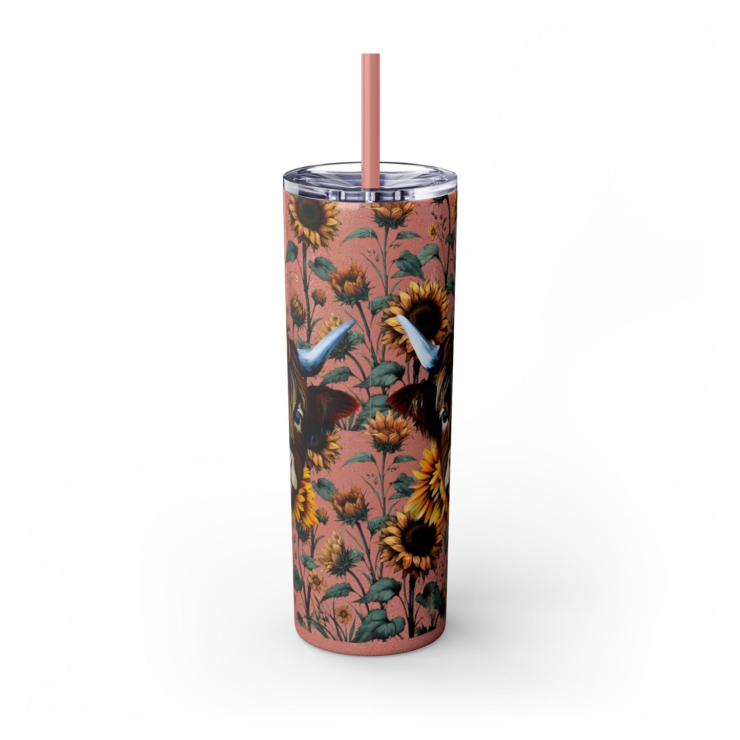 Tumbler Cup - Highland Cow and Sunflowers Design
