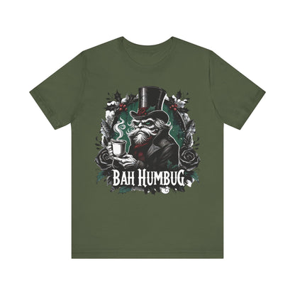 Bah Humbug Unisex Tee Shirt, Scrooge Christmas Top, Funny Holiday Clothing, Minimalist Design, Grinch Inspired Apparel, Sarcastic Gift for