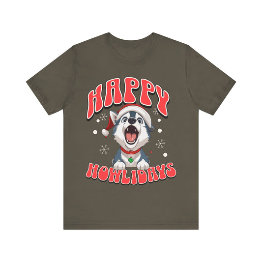 Christmas dog t-shirt | Funny Shirt |  Funny dog christmas | Graphic T-Shirt | Gift for Her | Christmas T-shirt | Dog Mom| Howling Dog Tee
