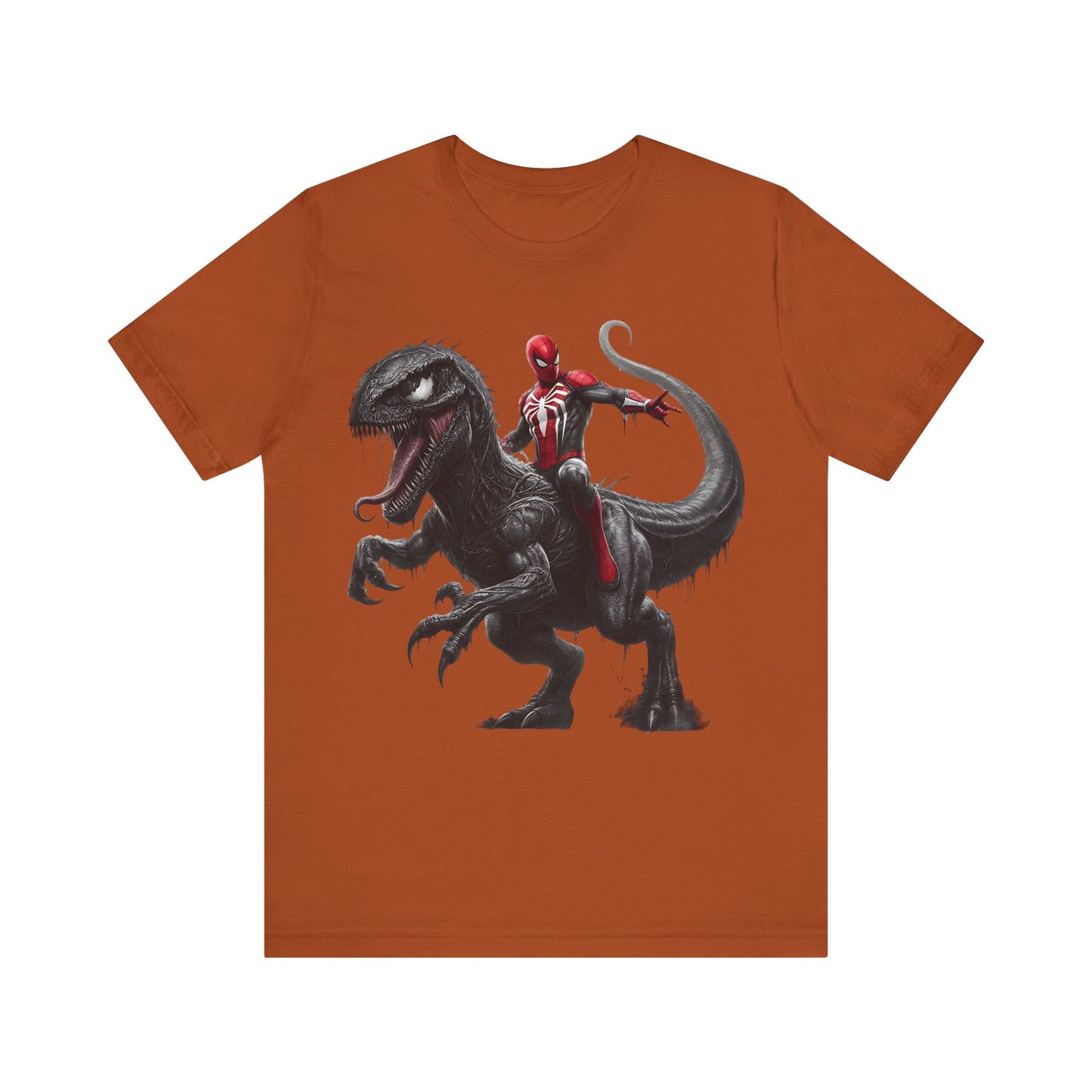 Spiderman Riding  Dinosaur- T-Shirt