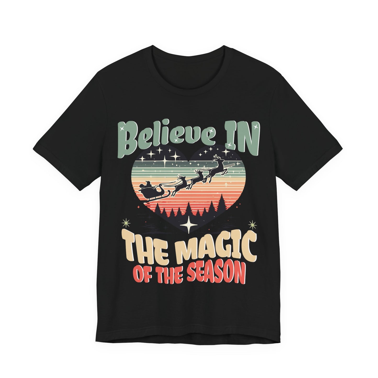 Christmas Shirt, Santa T-Shirt, Santa Believe, Christmas Gifts, Santa Graphic Tees, Express Delivery, Xmas Womens Clothing, Holiday T Shirts