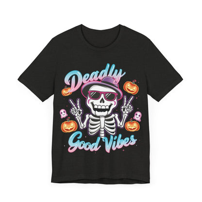 Halloween Skeleton Peace Sign Tee