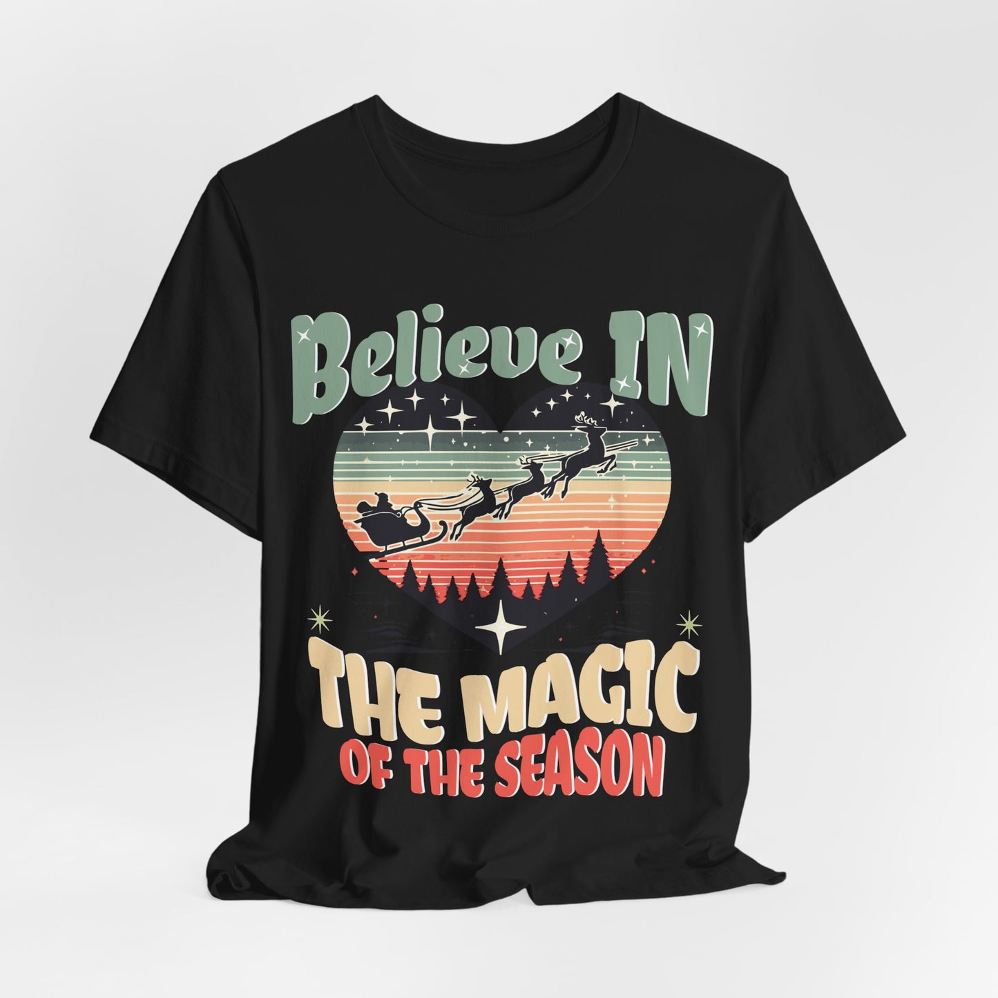 Christmas Shirt, Santa T-Shirt, Santa Believe, Christmas Gifts, Santa Graphic Tees, Express Delivery, Xmas Womens Clothing, Holiday T Shirts